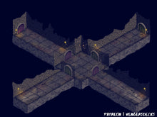 Load image into Gallery viewer, Dungeon Crossway Isometric Map Pack