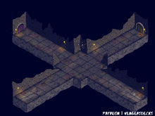 Load image into Gallery viewer, Dungeon Crossway Isometric Map Pack